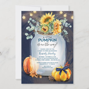 Baby Shower Fall Pumpkin Rustic Mason Jar Einladung