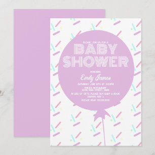 Baby Shower Färbung und Ballon Pastell Thema Einladung