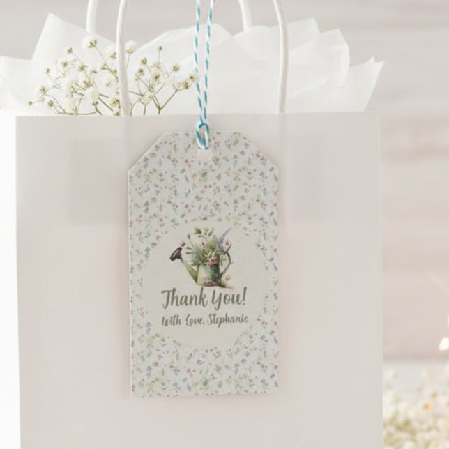 Baby Shower Favor Bag - Rustic Floral Thank You Geschenkanhänger (Baby shower guest favor thank you tag)