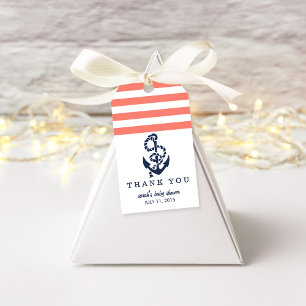 Baby Shower Favor Tags   Korallenriff Geschenkanhänger