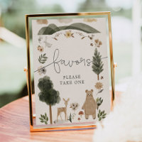 Baby Shower favorisiert Sign Boho Woodland