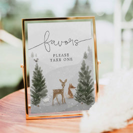 Baby Shower favorisiert Sign Winter Boho Woodland Poster