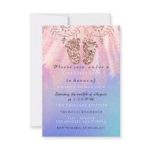 Baby Shower Feet Girl Boy Royal Rose Glitzer Skin