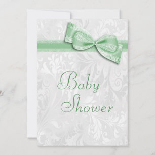Baby-Shower-Feier mit weißem Damast und künstliche Einladung
