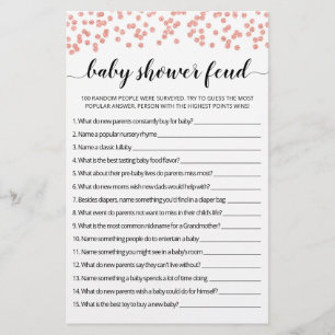 Baby Shower Feud Spiel mit Antworten