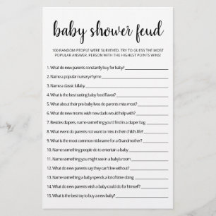 Baby Shower Feud Spiel mit Antworten