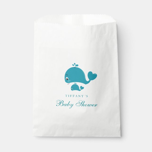 Baby Shower Fevor Bag für geschlechtsneutrale Whal Geschenktütchen (Vorderseite)
