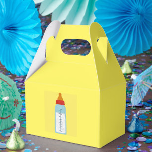 Baby Shower Flaschen Geschenkbox Gelb Geschenkschachtel