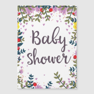 Baby Shower Floral Invite Magnetkarte