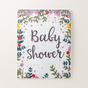 Baby Shower Floral Invite Puzzle