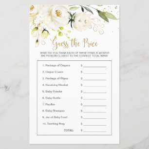 Baby Shower Floral rät das Preisspiel