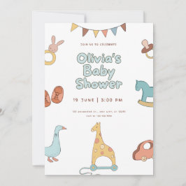 Baby Shower Florale elegante Einladungsdesign Einladung