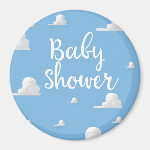 Baby Shower Fluffige Weiße Wolken Magnet