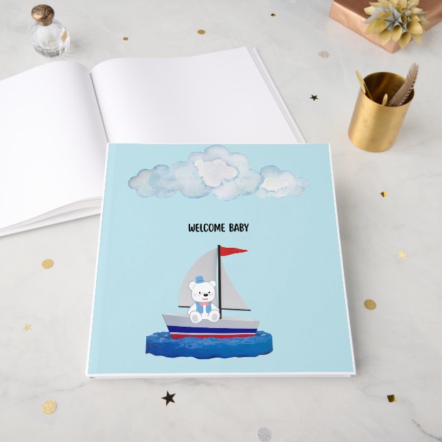 Baby-Shower-Foliengästebuch  Gästebuch (Vorderseite Offen)