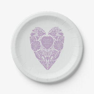 Baby Shower Folk Flower Herz Garten Papierplatte Pappteller