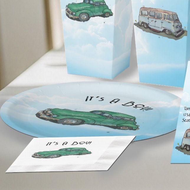Baby shower for a boy, sedan pappteller (Von Creator hochgeladen)