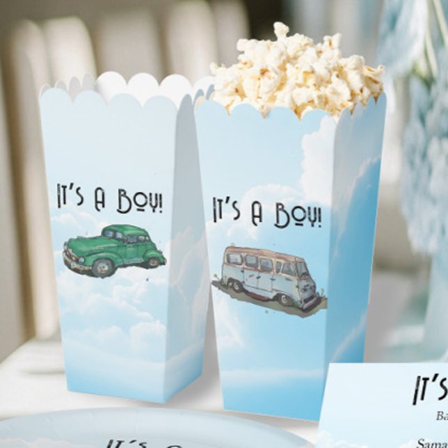 Baby shower for a boy, van and sedan geschenkschachtel (Von Creator hochgeladen)
