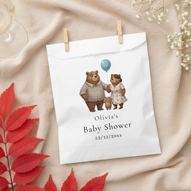 Baby Shower for Boy – Blue Balloon Teddy Bear  Geschenktütchen (Von Creator hochgeladen)