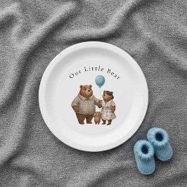 Baby Shower for Boy Blue Balloon Teddy Bear Paper Pappteller