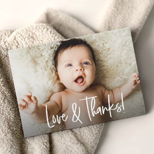 Baby-Shower-Foto Lieb und Dank Handschrift Dankeskarte