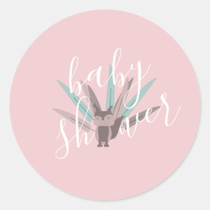 Baby-Shower-Fuchs Bohemian-Federn Runder Aufkleber