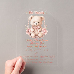 Baby Shower für das wertvolle Baby Mädchen Acryleinladungen