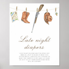 Baby-Shower für Jäger - Spiel: Windeln bei Nacht Poster