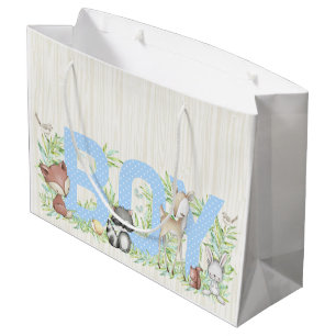 Baby-Shower für Jungen im Wald-Thema Große Geschenktüte