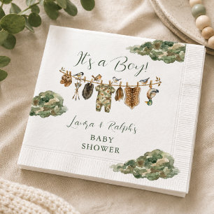 Baby Shower für Jungen mit Entenjagd-Motiv Serviette