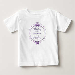 Baby-Shower für kleines Mädchen mit lila Schmetter Baby T-shirt
