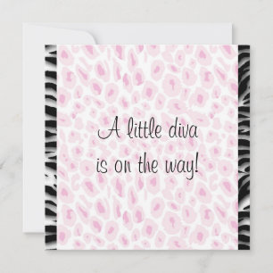 Baby-Shower für kleines Mädchen mit rosa Leopard-Z Einladung