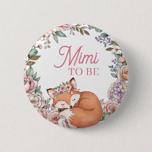 Baby Shower für Mädchen   Mimi in spe   Wald Fuchs Button