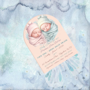 Baby Shower für wertvolle Zwillingsmädchen- und Ju Acryleinladungen