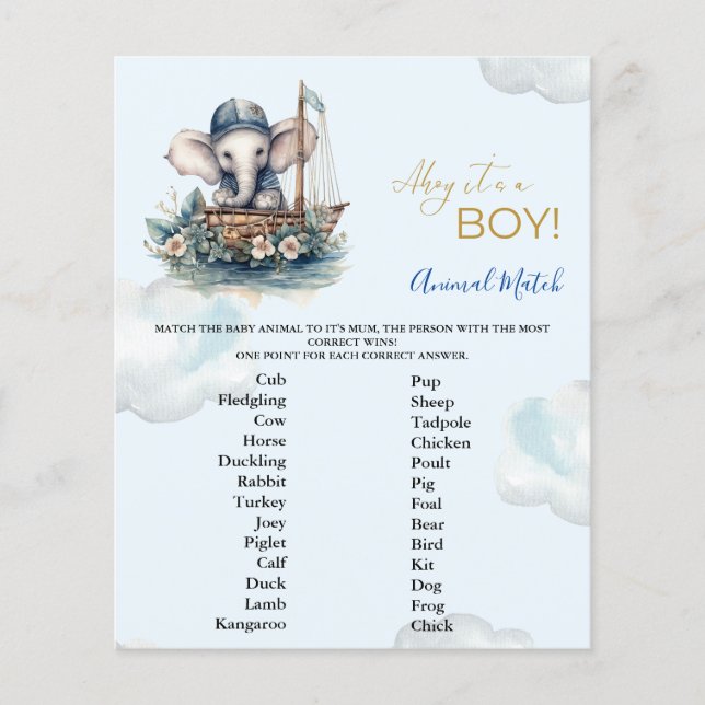Baby Shower Game (Vorderseite)