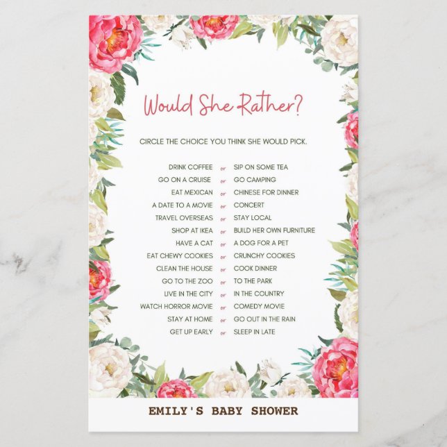 Baby Shower Game (Vorderseite)