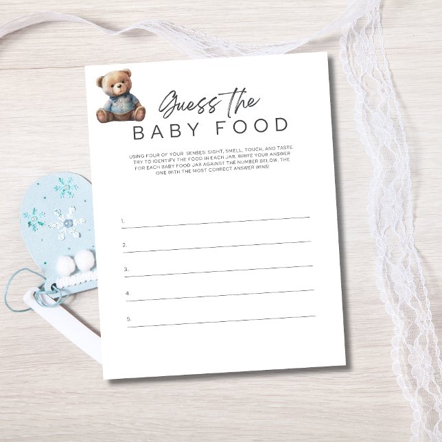 Baby Shower Game Baby Boy Raten Sie das Baby Food Einladung (Baby Shower Game for Baby Boy Shower. Guess The Baby Food Game)