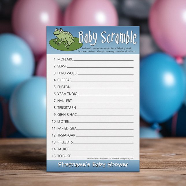 Baby Shower Game - Baby Word Scramble (Custom Baby Shower Games)