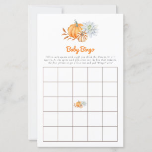 Baby Shower Game Bingo Little Pumpkin Fall Niedlic