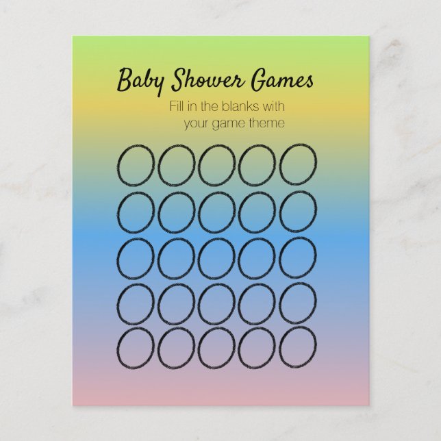 Baby Shower Game Circle Ombré Template Flyer (Vorne)