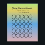 Baby Shower Game Circle Ombré Template Flyer<br><div class="desc">Babydusche Bingo Theme Vorlagen für Spiele</div>