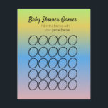 Baby Shower Game Circle Ombré Template Flyer<br><div class="desc">Babydusche Bingo Theme Vorlagen für Spiele</div>
