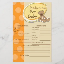 Baby Shower Game Vintag Teddy Bären Vorhersagen