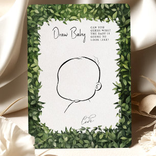 Baby Shower Game Zeichne Baby Fun Woodland Party Einladung