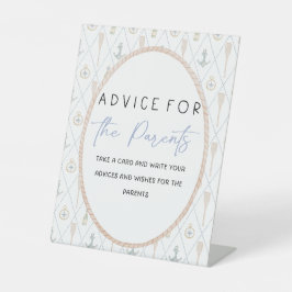 Baby Shower Games - Advice for Parents Sign Sockelschild