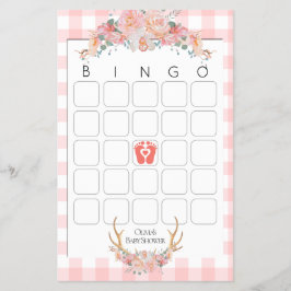 Baby Shower Games Bingo BOHO Baby Shower Coral Flyer