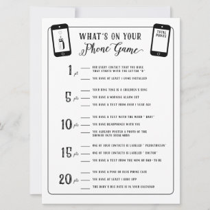 Baby Shower Games Was ist auf Ihrem Handy Game? Einladung