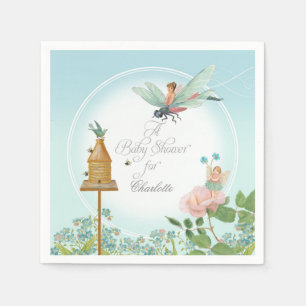 Baby Shower Garden Party Fairy Floral Bee Thema Serviette