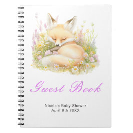 Baby Shower Gästebuch Frühling Fuchs Notizblock