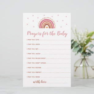 Baby-Shower-Gebete für die Baby-Karte Boho-Regenbo