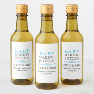 Baby Shower Gefallen Baby Making Potion Sky Blue M Weinetikett